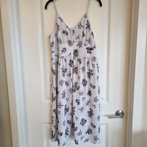 Chelsea28 White Floral Mini Dress with Black Print